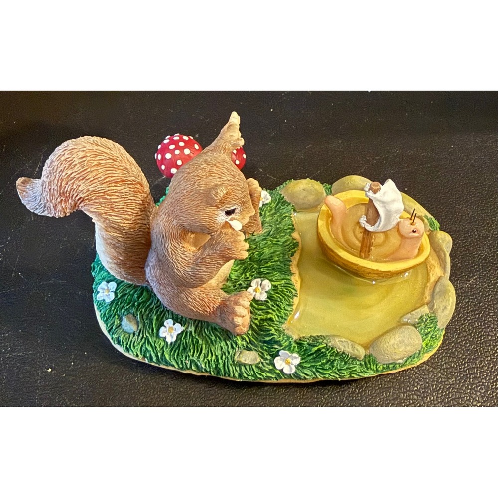 Charming Tails Fitz Floyd Figurine I Miss You Already Squirrel‎ Snail 89/756